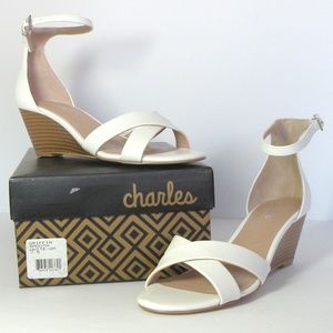 Charles By Charles David White Sandal Wedge